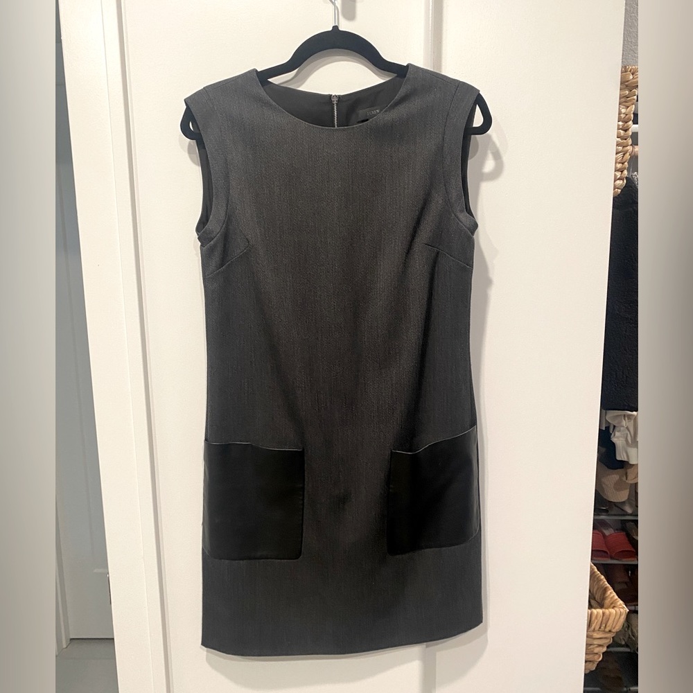 J.Crew | Dress with Faux Leather Pockets | Sz 2